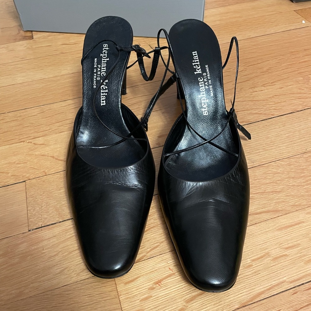Stephane kelian black leather heels - size 9